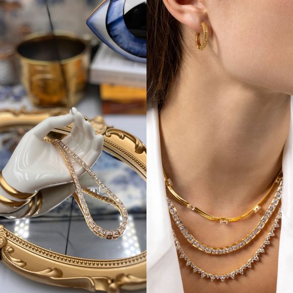 🆕 CRYSTAL HAZE 🧿 BNWOT Icon Chain - Dynasty Collection - 18K gold plated - Picture 1 of 13